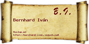 Bernhard Iván névjegykártya